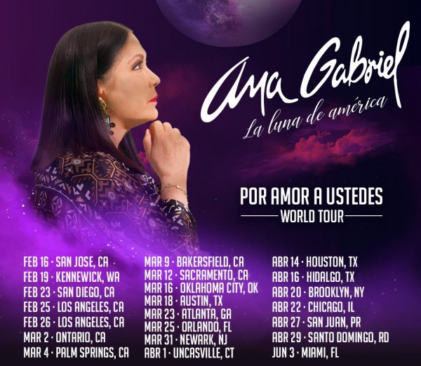 Ana Gabriel emprende la segunda parte de su gira internacional 'Por amor a ustedes' en Estados Unidos y Canadá