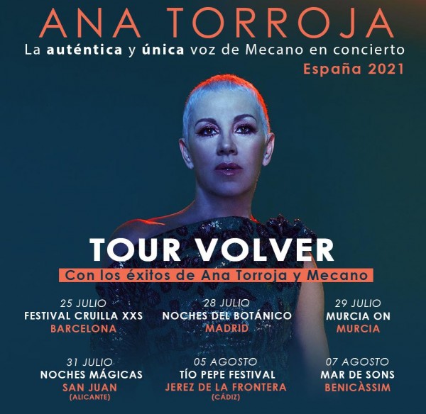Ana Torroja anuncia plazas y fechas de su gira española 2021