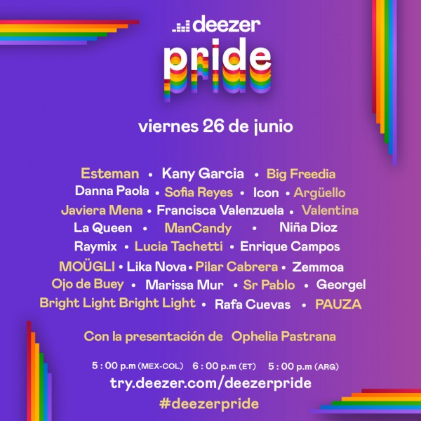 Deezer propone celebrar el Orgullo desde casa con un festival en streaming