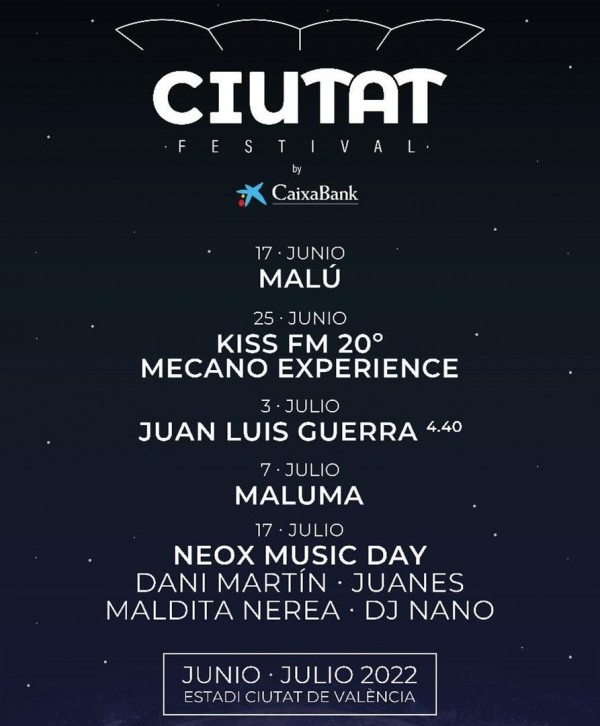 El 2.º Ciutat Festival by Caixabak se extenderá del 17 de junio hasta el 17 de julio, en Valencia