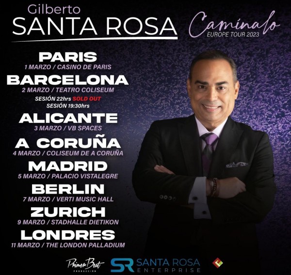 Gilberto Santa Rosa cerrará su 'Camínalo tour' en escenarios europeos en marzo