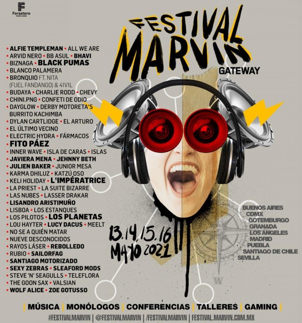 La edición Gateway del Festival Marvin contará con Black Pumas, Fito Paez y Los Planetas
