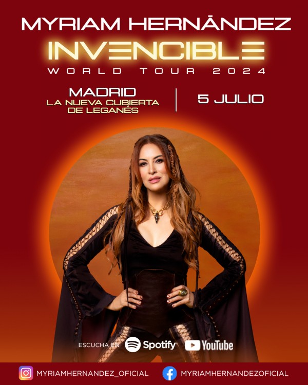 a estrella chilena Myriam Hernández llevará a Madrid, Barcelona, París y Milán su gira ‘Invencible’ en julio