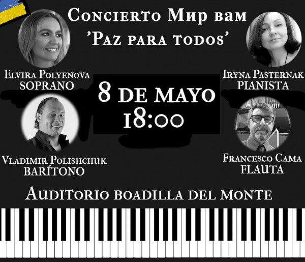 La gira ‘Paz para todos’ de la soprano ucraniana Elvira Polyenova empezará en Boadilla del Monte el 8 de mayo