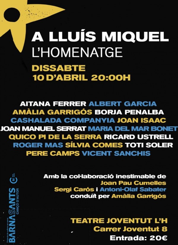 Lluís Miquel, pionero de la cançó en Valencia en los años 60, será homenajeado el sábado en Barnasants